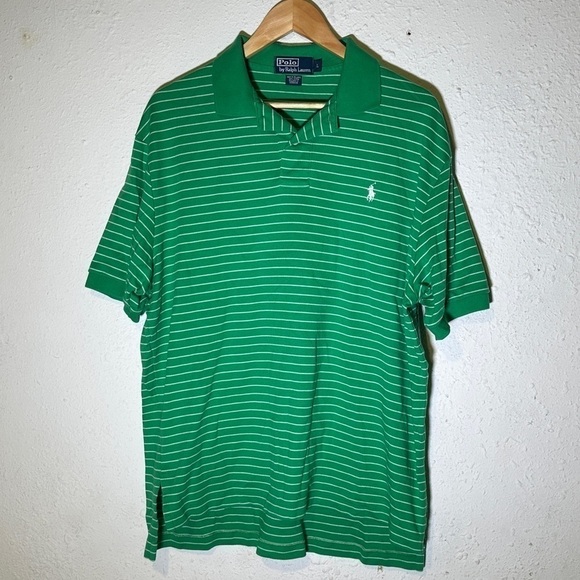 Polo By Ralph Lauren Striped Short Sleeve Polo Top Size Large Men - Picture 1 of 14